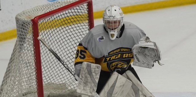 Hunter Houle will see action between the pipes this season